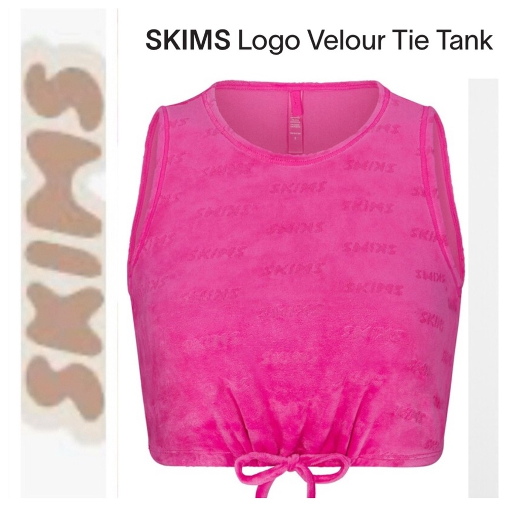 SKIMS Logo Tie Crop Tank